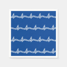 Blå vita vågor nautiskt rep fest pappersservetter