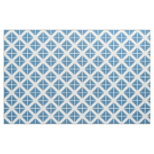 Blå vitt Trendig Triangles Mönster Fabric Tyg