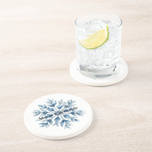 Blå vitvinter Snowflake Underlägg