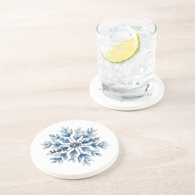 Blå vitvinter Snowflake Underlägg (Sidan)