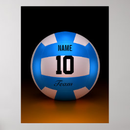 Blå volleyboll poster