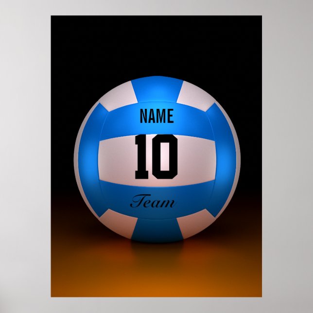 Blå volleyboll poster (Framsidan)