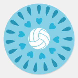 Blå volleybollar Kaleidoscope Mönster Runt Klistermärke