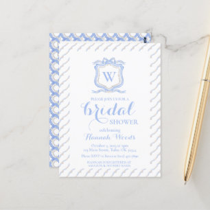 Blå Wedgwood Monogram Crest Grandmillenial Vykort