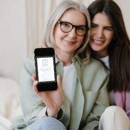 Blå Wedgwood Monogram Krönings Grandmillenial Inbjudningar