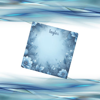 Blå Whimsical Cottagecore Namn Post-it Block