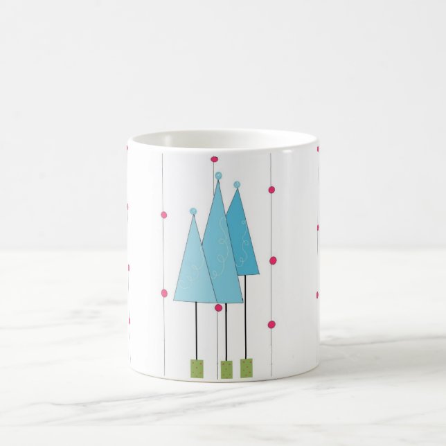 Blå Whimsical Träd Kaffemugg (Center)