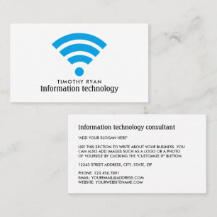 Blå Wi-Fi-Logotyp, informationsteknik, dator Visitkort