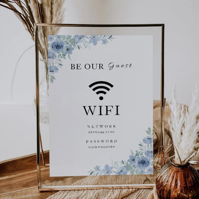 Blå WiFi-kod, anslut inbjudan (Blue Wifi Code, Connect Invitation)