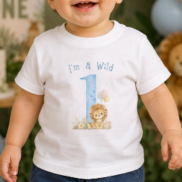 Blå Wild One Första Födelsedags Baby T-Shirt