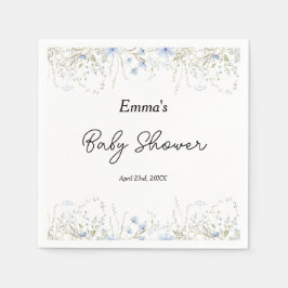 Blå Wildblomma, liten blomma, babyskor Pappersservett