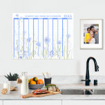 Blå Wildblomma, odaterad årsplanering Poster<br><div class="desc">Organisera året med vår blå, oövertäckta väggplanerare! Lägg till ditt namn eller kanske ett favoritmotto högst upp i den här praktiska 365-dagarskalendern och behålla ditt livstids arbetsliv på spåret. Den här stora 18-tums x 24-tums poster är designad för att ge ditt hem en liten lugn av naturen. Den funktioner för...</div>