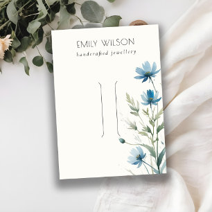Blå Wildblommans vattenfärg Hairpin Jewelry Visnin Visitkort