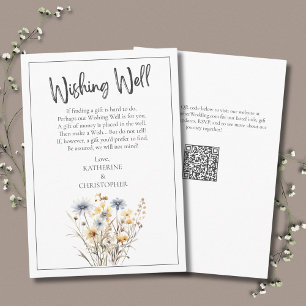 Blå Wildblommor Formell Bröllop Wishing-brunn Tilläggskort
