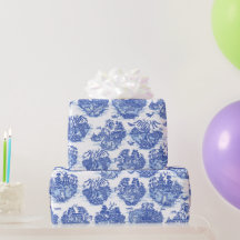 Blå Willow Animal Rabbit Hjort Fox Toile Unile 