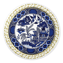 Blå Willow China Design Ceramic Cabinet Knob v3 Knopp