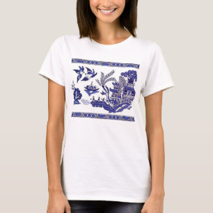 Blå Willow-China Design T Shirt