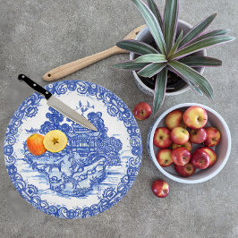 Blå Willow Fox Vitmiskt Blommigt Scenfåglar