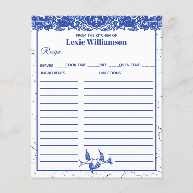 Blå Willow från köket av blå och vit Anpassningsba (Framsida)