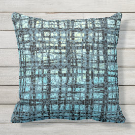 Blå X:s och O:s svarta check i Mönster Kudde