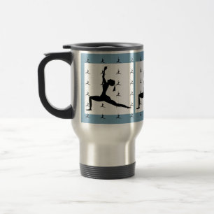 Blå Yoga Design Travel/pendlare Mugg: Kaffe Mugg