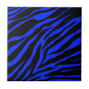 blå zebra kakelplatta
