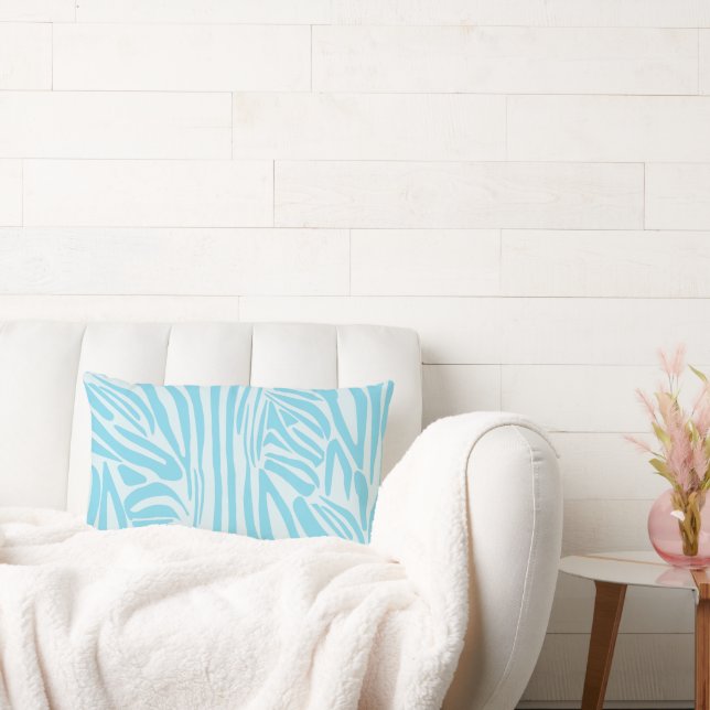 Blå Zebra mönstrad Lumbarkudde (Soffa)