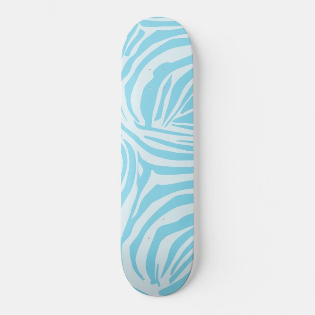 Blå Zebra mönstrad Mini Skateboard Bräda 18,5 Cm (Framsida)