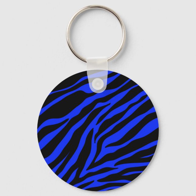 blå zebra nyckelring (Framsida)