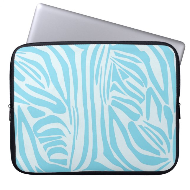 Blå Zebradräkt Laptop Fodral (Framsidan)