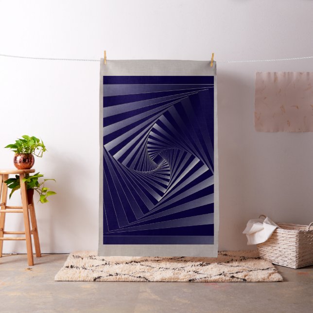 blå zebrageometri tyg (In Situ)