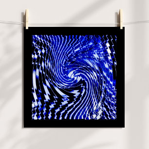 Blå Zebravirvel Poster
