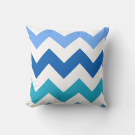 Blå Zig Zag Chevron Pillow Kudde