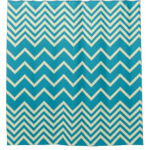 Blå-Zigzag-linjerad-ShowerCurtain