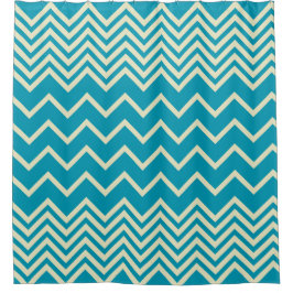 Blå-Zigzag-linjerad-ShowerCurtain