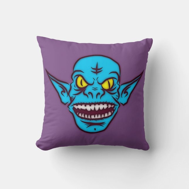 blå zombie troll demonkudde kudde (Framsida)