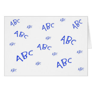Blåa ABC Hälsningskort