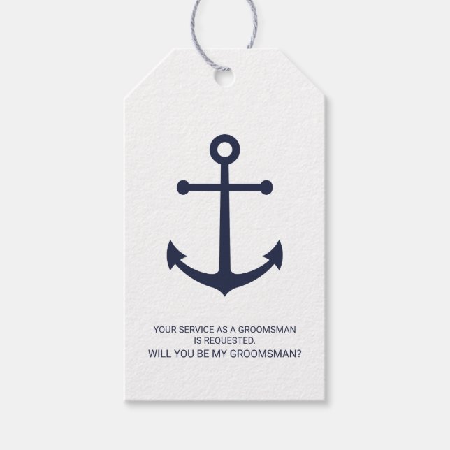 Blåa ankarMarskalkar för marinflottan Frieri Gift Presentetikett (Framsidan)