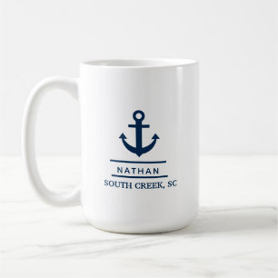 Blåa Anpassningsbarna Boat Namn i sjöflottan Kaffemugg