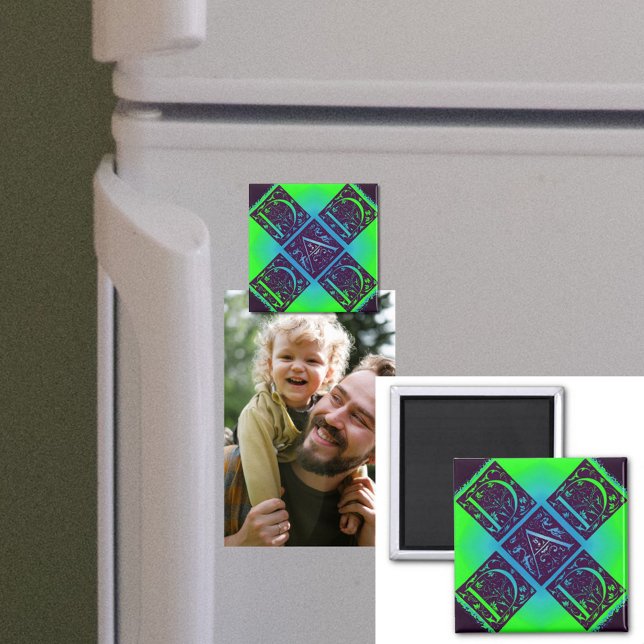 Blåa bakgrund för Grönten pappa Finare Magnet (Skapare uppladdad)