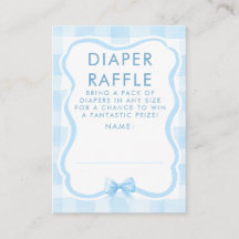 Blåa band babysängs lotteri Baby Shower Biljetter