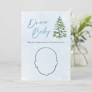 Blåa band julgran baby shower rit spel inbjudningar