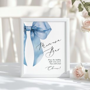 Blåa band Momosa bar Baby Boy Shower Poster