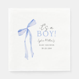 Blåa bandet baby shower inbjudan, Pojke Baby Showe Pappersservett
