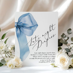 Blåa bandet Sängvätning Blöjor Baby shower spel Poster