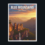 Blåa bergen Australien Resa Vykort<br><div class="desc">De blåa bergen, belägna i New South Wales, Australien, är ett hisnande naturligt underverk känt för sina dramatiska klippor, djupa dalar och eucalyptusskogar som skapar en karakteristisk blå dis. Bara en kort bilresa från Sydney, är denna UNESCO-världsarvslistade region berömd för sina fantastiska landskap och äventyrliga aktiviteter utomhus. En av de...</div>