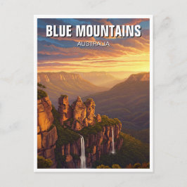Blåa bergen Australien Resa Vykort