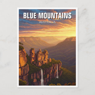 Blåa bergen Australien Resa Vykort