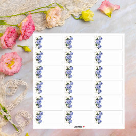 Blåa Blommigten Bröllop Guest blank Lägg till Namn Klistermärken