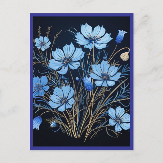 BLÅA BLOMMOR #1 VYKORT (Framsida)